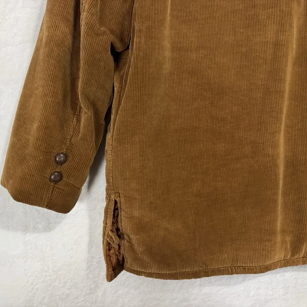 Vintage 70s Brown Corduroy Field Coat‎ XL Puff Quilted Lined Barn Utility Jacket